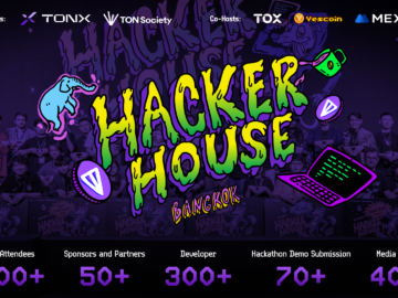 PTON Hacker House Bangkok Draws 300+ Global Developers and 70+ Demo Submissions, Highlight the TON Ecosystem at Devcon Thailand, Powered by TONXR